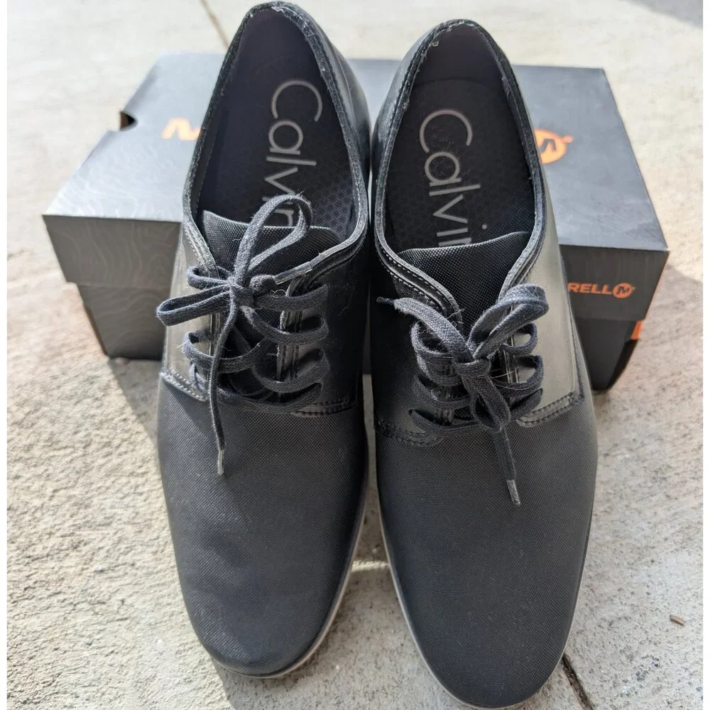 Calvin Klein Men’s Black Lace-Up Dress Shoes | Modern Minimalist | Size 11